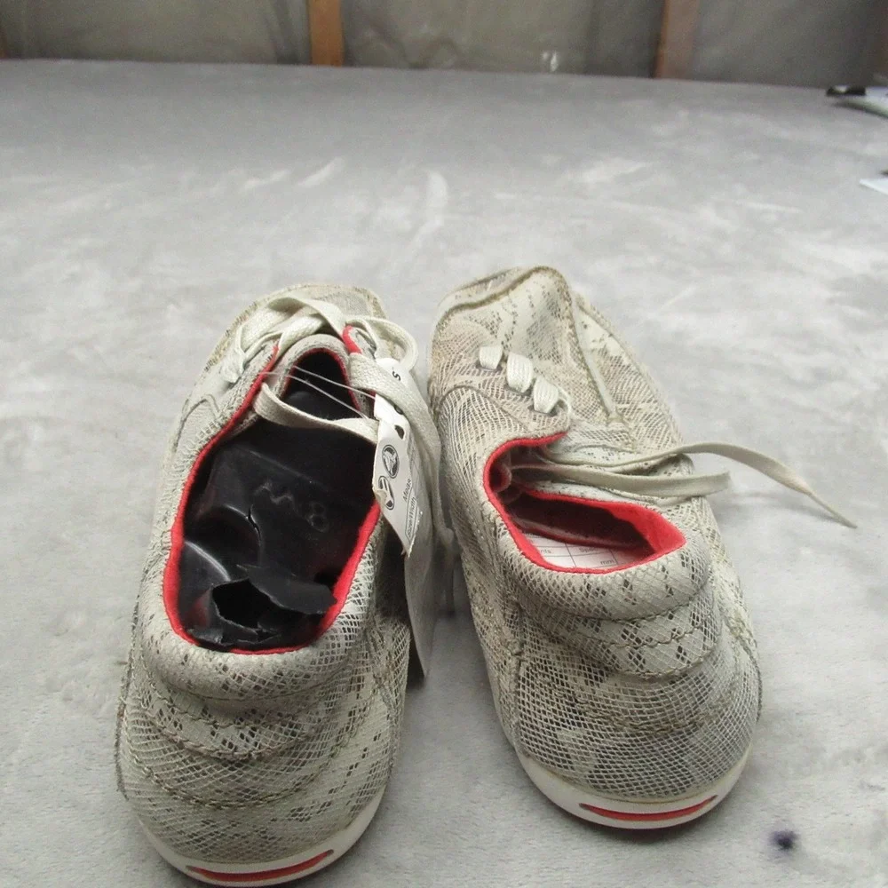 Crocs‎ Mens 8 Boat Shoes White Snakeskin Graphic Light Lace Up Casual RARE NEW